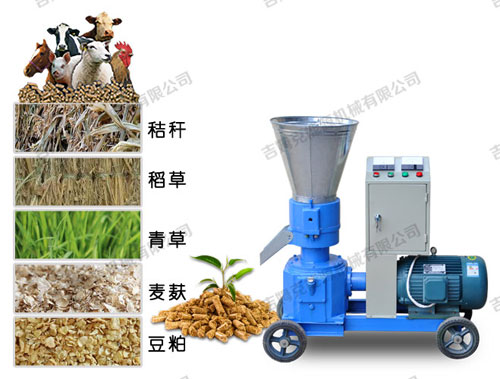 小型顆粒飼料機(jī)加工出來的顆?？商岣呱蟛墒沉?避免挑食 營養(yǎng)全面 牲畜喜愛吃
